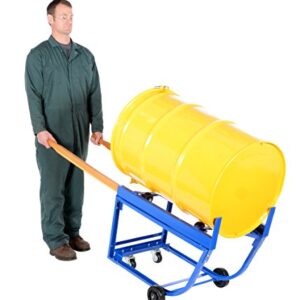 Vestil RDC-1000-5PO Deluxe Rotating Drum Cart with Polyolefin Wheel, Steel, 1000 lbs Capacity