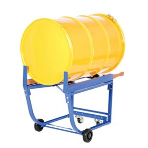 Vestil RDC-1000-5PO Deluxe Rotating Drum Cart with Polyolefin Wheel, Steel, 1000 lbs Capacity