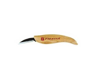 flexcut roughing knife, high carbon steel blade, ash handle, 1-3/4 inch blade bevel length, (kn14)