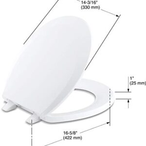 KOHLER K-4662-0 Lustra Round-front Toilet Seat, White