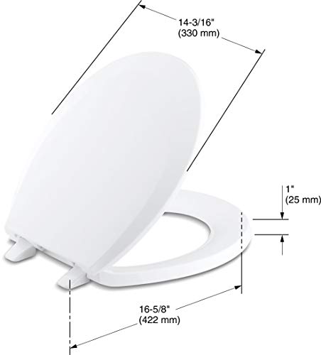 KOHLER K-4662-0 Lustra Round-front Toilet Seat, White