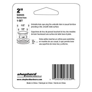 Shepherd Hardware 3030 Standard Size Umbrella Hole Ring and Cap Set