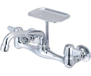 central brass 0048-ua two handle wallmount kitchen faucet in chrome