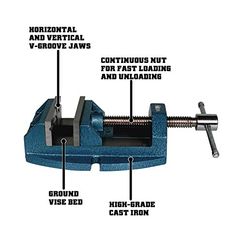 WILTON 1345 Drill Press Vise, 4' Jaw Width, 4' Jaw Opening (63239)