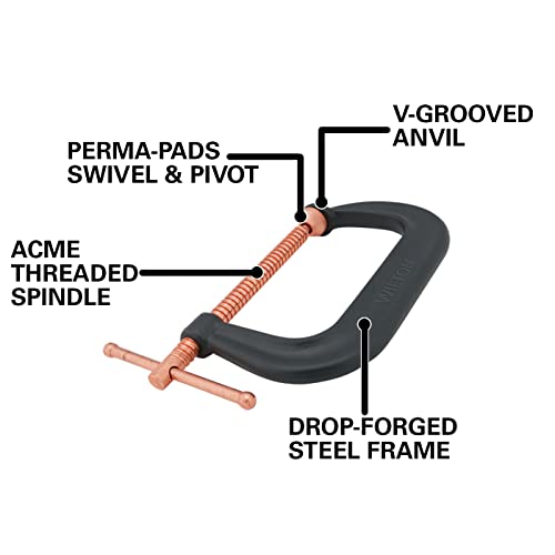 WILTON TOOLS Spark-Duty Drop-Forged C-Clamp, 10-1/8" Opening, 5-7/8" Throat (14285)