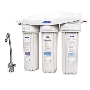 crystal quest fluoride under sink water filter system | high capacity | reduces fluoride, chlorine, chloramine, pfas, and more