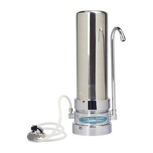 smart countertop water filter system | crystal quest (single, stainless steel)