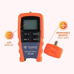 Tempo Communications NC-100 Professional Wiring Tester - Test Twisted Pair (STP/UTP) and Coaxial Cables (Latest Model)