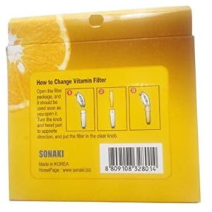 Sonaki Vitamin C Shower Refill Filter Cartridge - FITS Sonaki Showerheads, 50V, 100V, and 300 Inline Models - (5 Pack) - Remove up to 99.9% of Chlorine and Chloramines