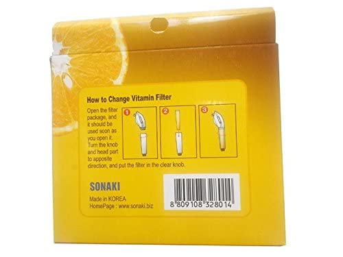 Sonaki Vitamin C Shower Refill Filter Cartridge - FITS Sonaki Showerheads, 50V, 100V, and 300 Inline Models - (5 Pack) - Remove up to 99.9% of Chlorine and Chloramines