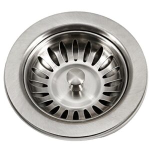 houzer 190-9180 sink basket strainer for 3.5-inch drain openings, 3.5 inch with ez grip, stainless steel