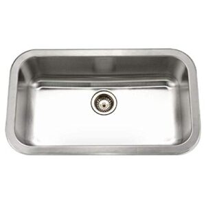 houzer mgs-3018-1 medallion gourmet series undermount stainless steel large single bowl kitchen sink