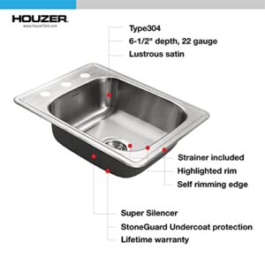 HOUZER A1722-7BS-1 Sink, 1 Pack, Stainless Steel