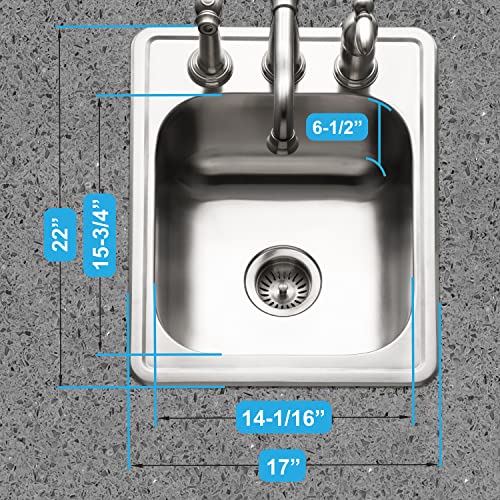 HOUZER A1722-7BS-1 Sink, 1 Pack, Stainless Steel