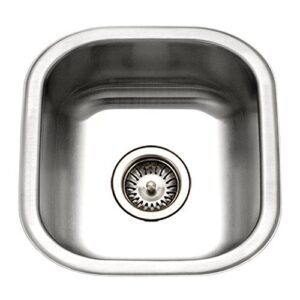 houzer ms-1708-1 club series undermount stainless steel square bowl bar/prep sink