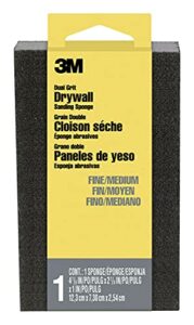 3m large area drywall sanding sponge, 4.875-in by 2.875-in by 1-in, fine/medium