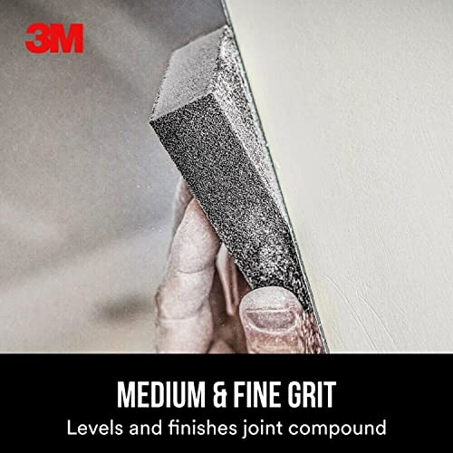 3M Large Area Drywall Sanding Sponge, 4.875-in by 2.875-in by 1-in, Fine/Medium