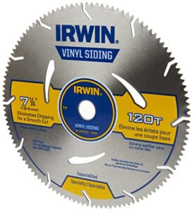 irwin tools marathon vinyl siding corded circular saw blade, 7 1/4-inch, 120t (11830)