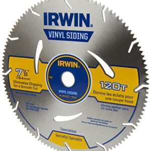 IRWIN Tools MARATHON Vinyl Siding Corded Circular Saw Blade, 7 1/4-inch, 120T (11830)