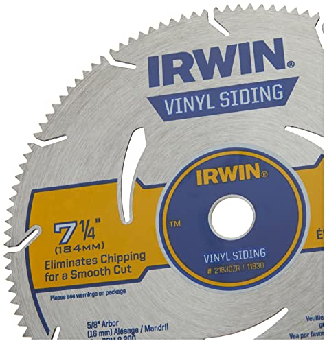 IRWIN Tools MARATHON Vinyl Siding Corded Circular Saw Blade, 7 1/4-inch, 120T (11830)