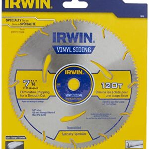 IRWIN Tools MARATHON Vinyl Siding Corded Circular Saw Blade, 7 1/4-inch, 120T (11830)