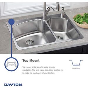 Elkay D115151 Dayton Single Bowl Drop-in Stainless Steel Bar Sink 15 x 15 with 2" Drain Hole