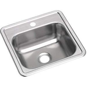 Elkay D115151 Dayton Single Bowl Drop-in Stainless Steel Bar Sink 15 x 15 with 2" Drain Hole