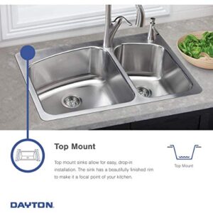Elkay Dayton D125223 Single Bowl Drop-in Stainless Steel Sink, Satin, 25 x 22