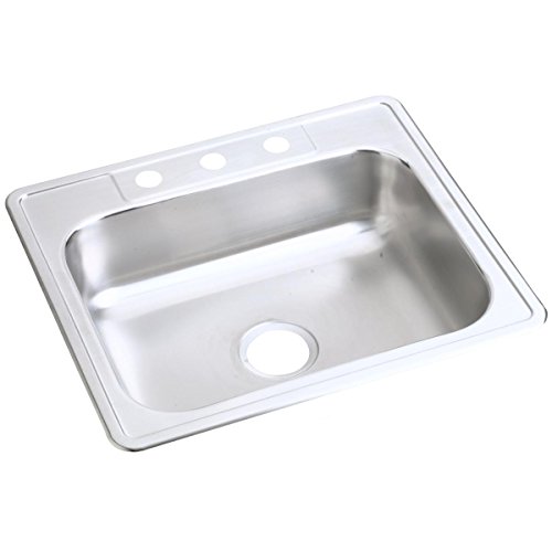 Elkay Dayton D125223 Single Bowl Drop-in Stainless Steel Sink, Satin, 25 x 22