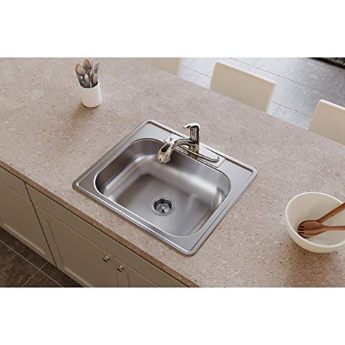 Elkay Dayton D125223 Single Bowl Drop-in Stainless Steel Sink, Satin, 25 x 22