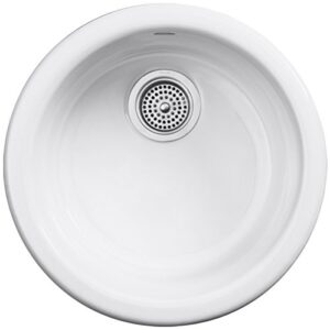 KOHLER K-6565-0 Porto Fino Self-Rimming Undercounter Entertainment Sink, White