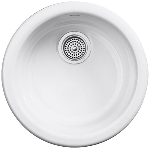 KOHLER K-6565-0 Porto Fino Self-Rimming Undercounter Entertainment Sink, White