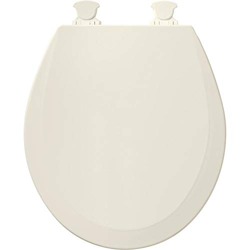 CHURCH 540EC 346 Toilet Seat with Easy Clean & Change Hinge, ROUND, Durable Enameled Wood, Biscuit/Linen