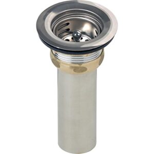 elkay lk58 2" drain fitting with type 304 stainless steel body, stainless steel strainer basket, and rubber seal