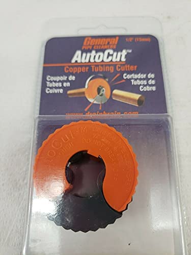 General Pipe Cleaners ATC12 1/2-Inch AutoCut Copper Tubing Cutter, Black, Orange