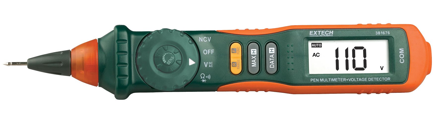 Extech 381676A Pen MultiMeter with Built-in NCV, Fully Loaded Pen-style Meter with 9 Functions, Auto/Manual Ranging Pen-style Multimeter, Large 2000 Count High Contrast LCD Display, green