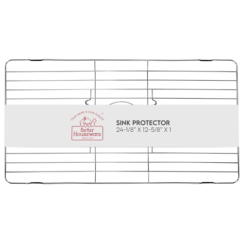 Better Houseware Extra Large Sink Protector Grid, Stainless Steel (24-1/8” x 12-5/8” x 1)