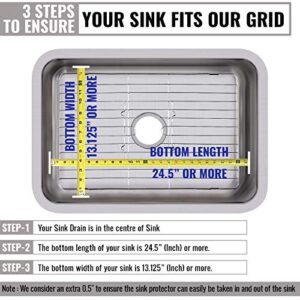 Better Houseware Extra Large Sink Protector Grid, Stainless Steel (24-1/8” x 12-5/8” x 1)
