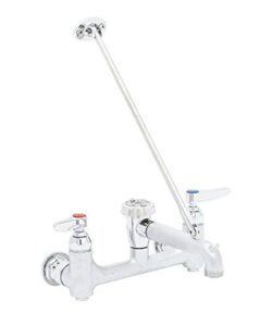 t&s brass service sink faucet, wall mount, 8 centers, built