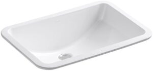 ladena 2214-0 rectangular undermount bathroom sink with curved bottom, 20-7/8" w x 14-3/8" l, white
