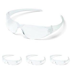 mcr safety glasses cl110 checklite clear lens with uv protection and scratch resistant coating, 1 pair
