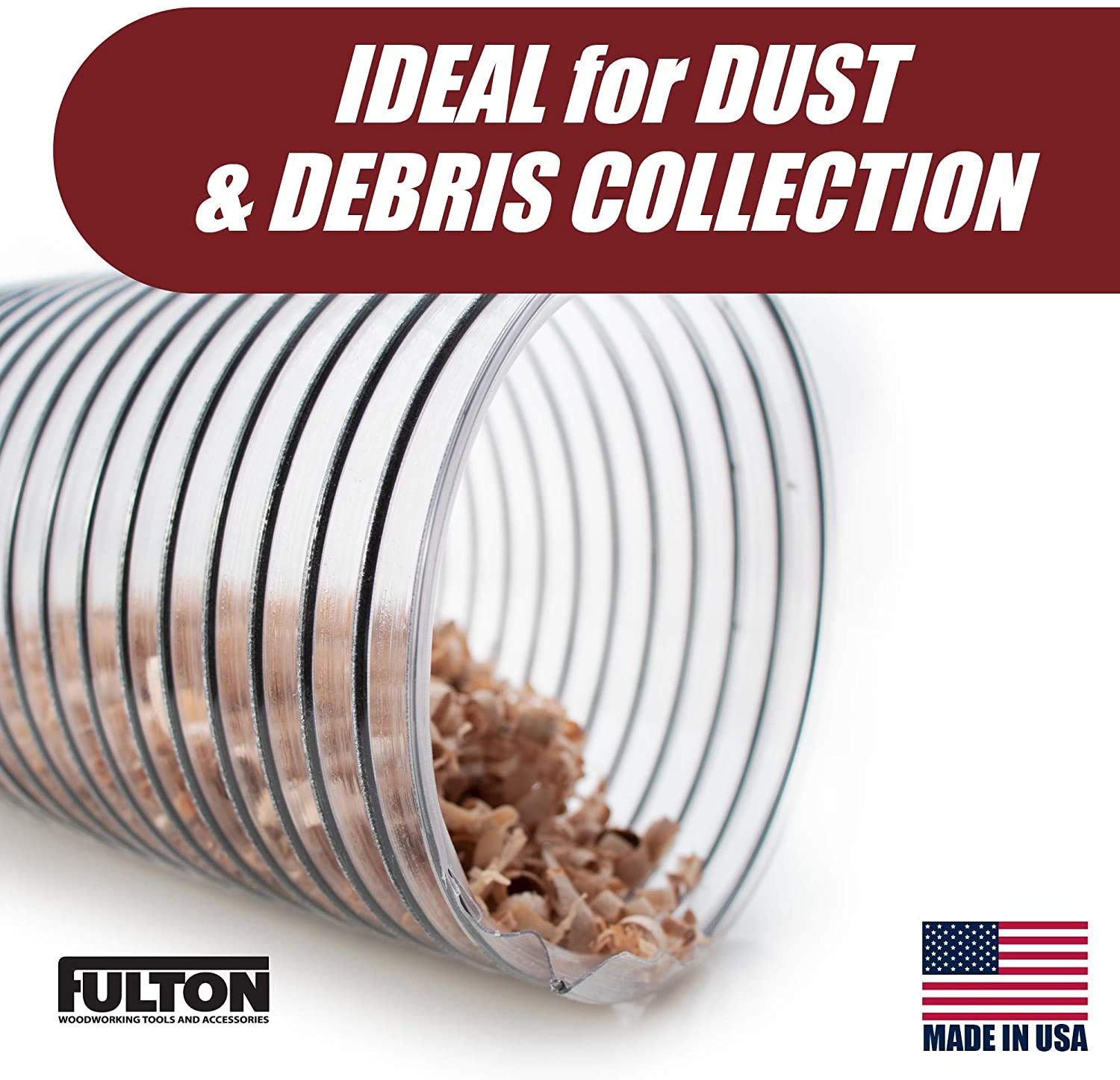 4" x 50’ Ultra Flex Clear Vue Heavy Duty PVC Dust Debris and Fume Collection Hose MADE IN USA!