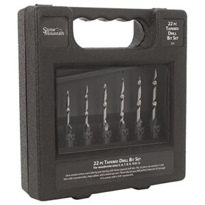 22 piece taper drill bit set by peachtree woodworking pw924