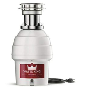 waste king 9900tc controlled activation 3/4 hp garbage disposal with safer controlled grinding, power cord included