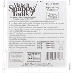 Make it Snappy Tools 3 Piece Tapered Plug Cutter Set