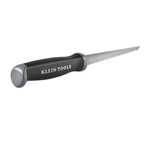 Klein Tools 725 Jab Saw, Triple Ground Teeth, Cuts Drywall, Wallboard, Plywood and Plastic, Hardened Carbon Steel Blade, Beveled Point