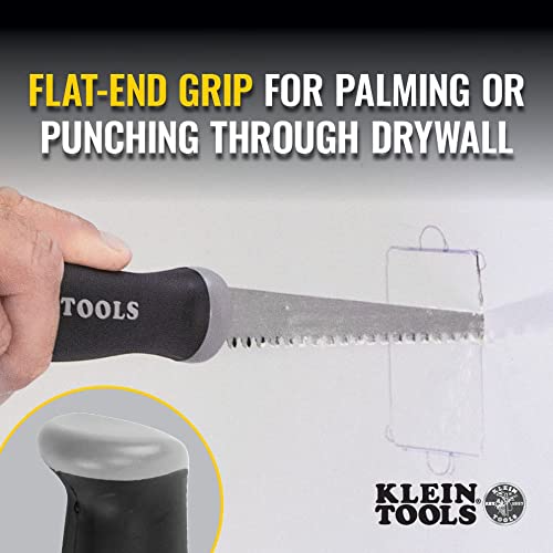 Klein Tools 725 Jab Saw, Triple Ground Teeth, Cuts Drywall, Wallboard, Plywood and Plastic, Hardened Carbon Steel Blade, Beveled Point