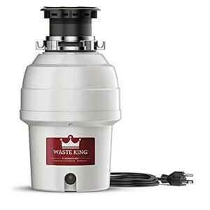 waste king 3/4 hp garbage disposal with power cord, food waste disposer for kitchen sink, l-3200