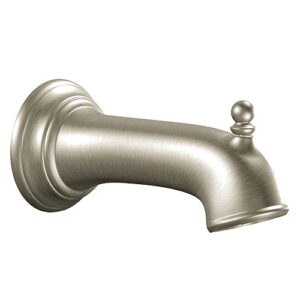 Moen Brantford Brushed Nickel Replacement 7.25-Inch Tub Diverter Spout with 1/2-Inch Slip Fit Connection, 3857BN