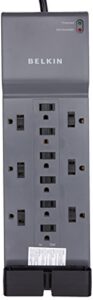 belkin 12-outlet home and office series surge protector, 8ft cord, gray